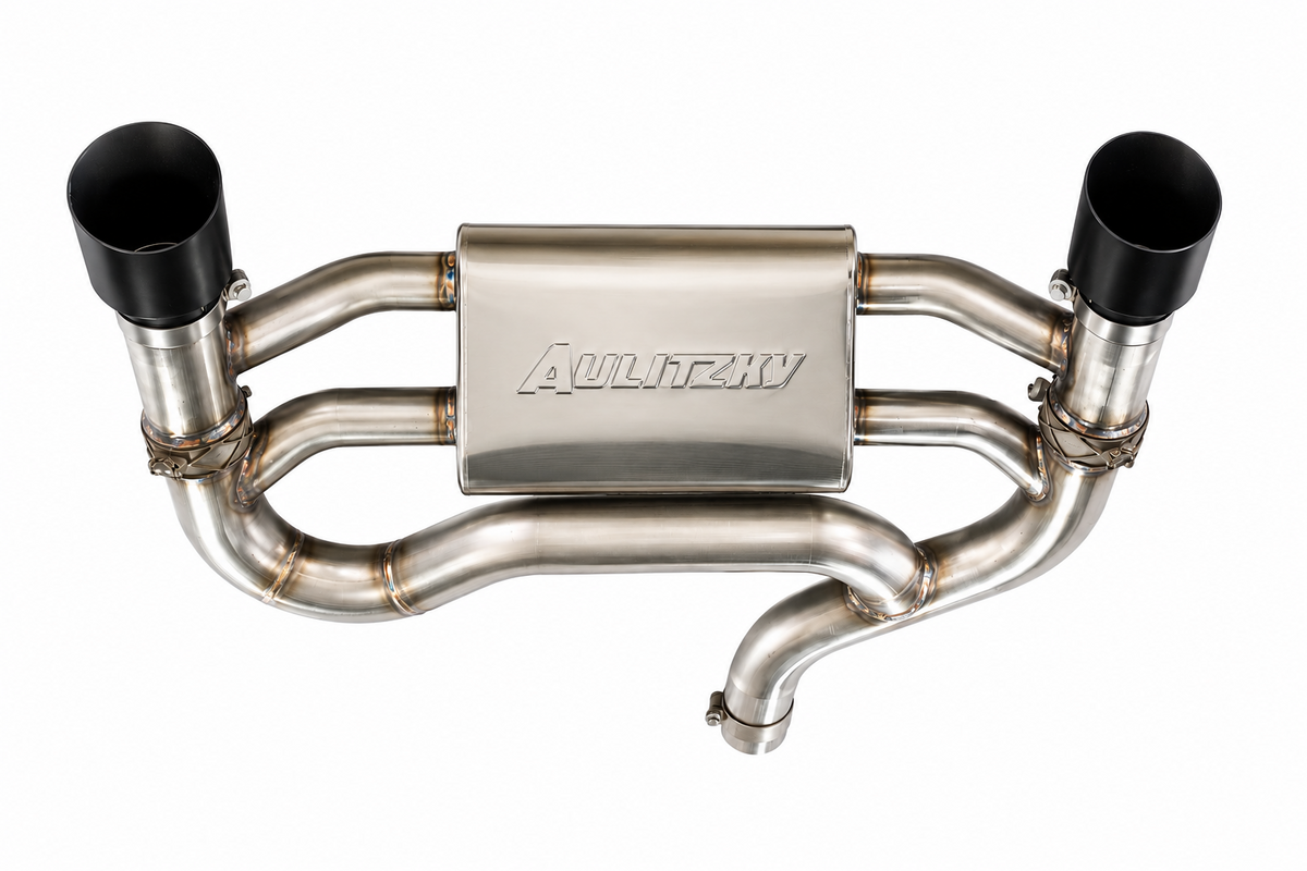Aulitzky Exhaust | ECE Abgasanlage 3" (76mm) ab KAT/OPF mit Klappensteuerung | passend für BMW M140i (F-Serie)